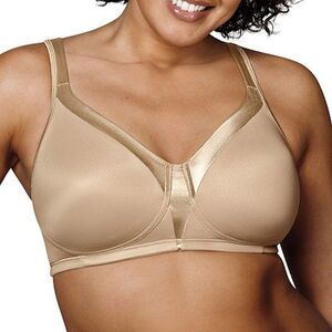 Playtex Bra 44DD 4803 Full Figure 18 Hour Sleek & Smooth Wireless Tagless Tan